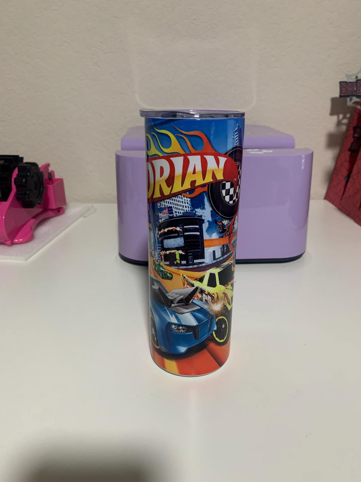 Personalized Skinny Tumbler – Custom Printed 20 oz Travel Cup – Unique Drinkware