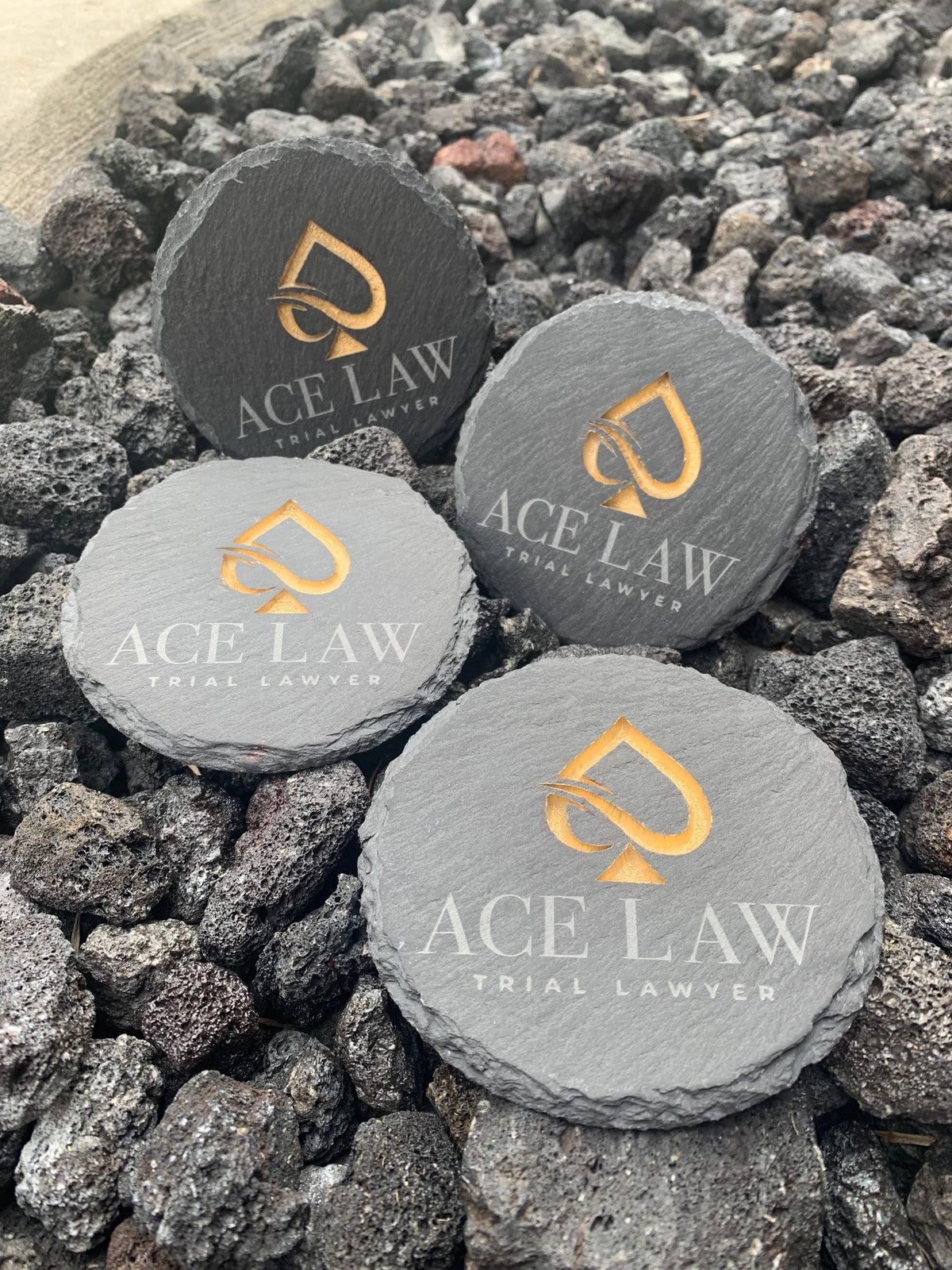 Personalized Engraved Stone Coaster- Set of 4 Slate Drink Coasters | Wedding Gift Set