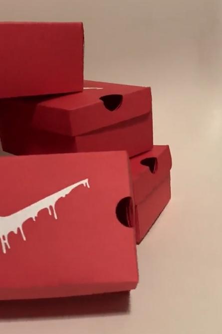 Party Favor Mini Sneaker Box with Logo – Custom Display or Gift Packaging-5 boxes set. Shoe box