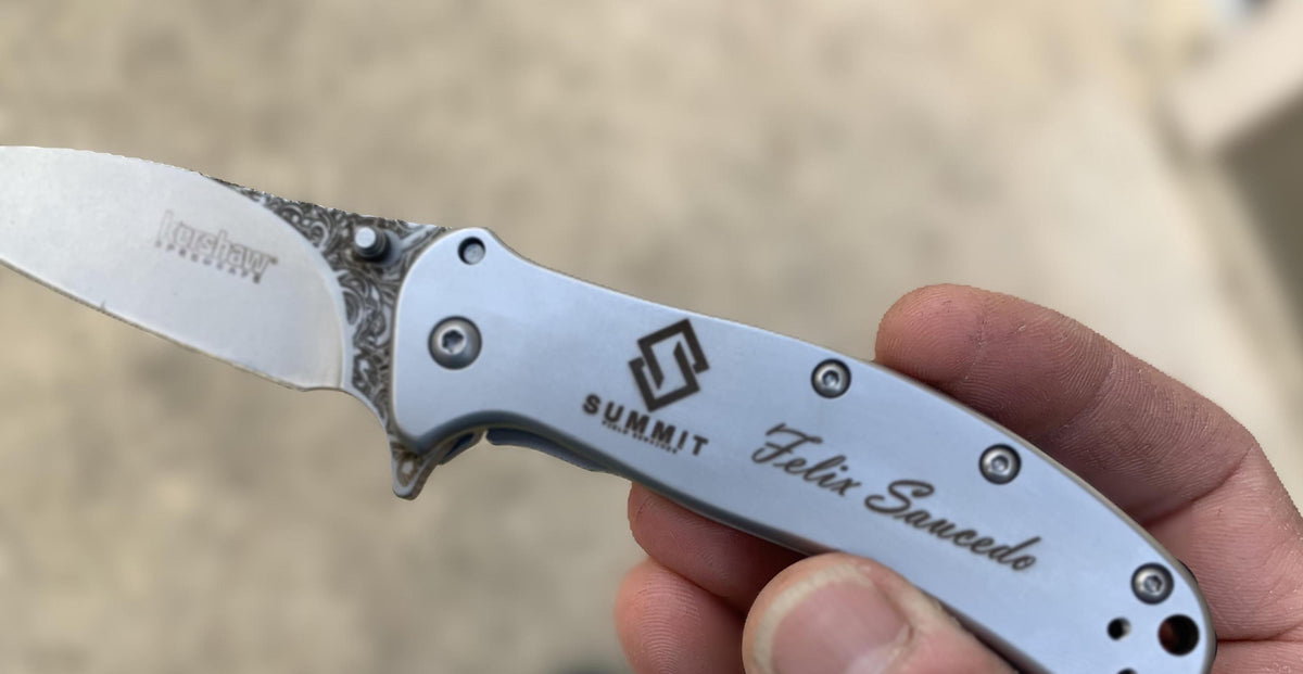 Personalized Folding Knife: Engraved Logo, Business Gift, Personalized, or customized.