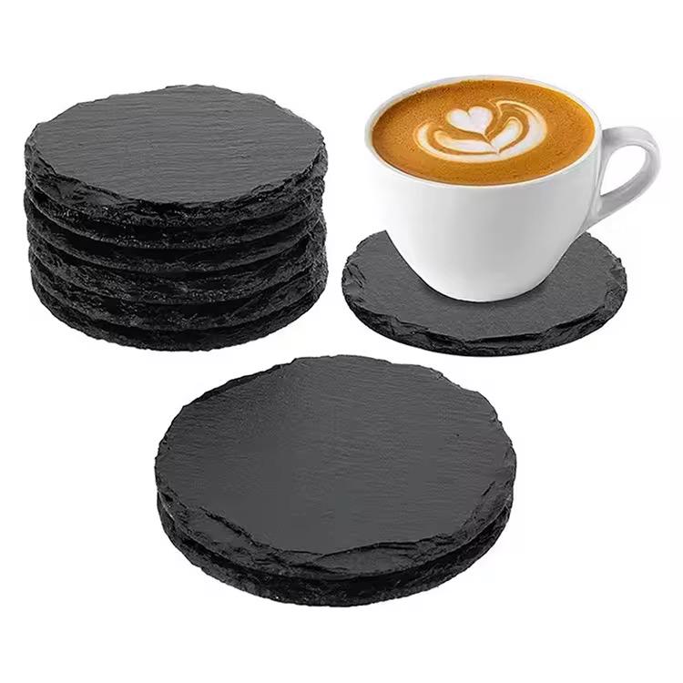 Personalized Engraved Stone Coaster- Set of 4 Slate Drink Coasters | Wedding Gift Set
