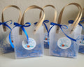 Personalized Frosted Favor Bags with Wooden Handles – Custom Party Gift Bags (Set of 10)