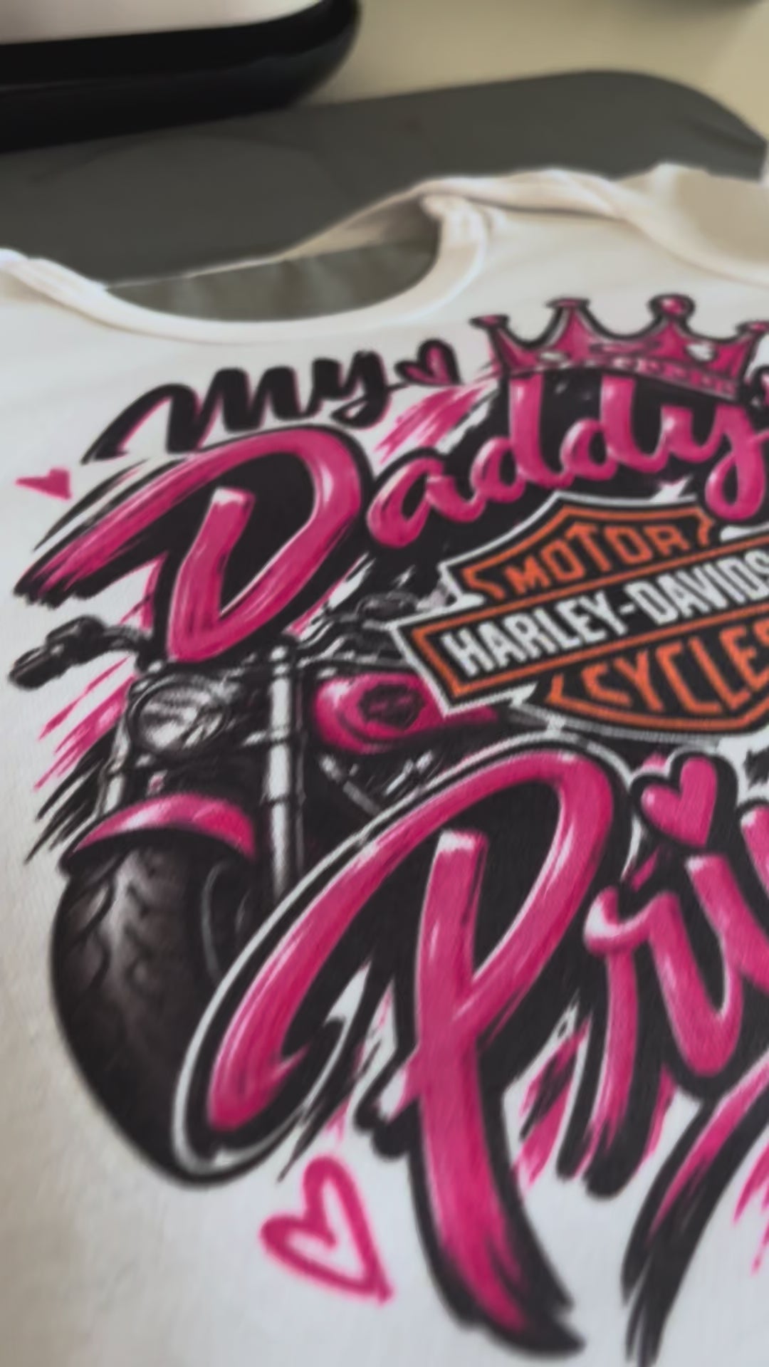 Harley-Davidson Baby Girls' "My Daddy's Princess" Creeper/Bodysuit.